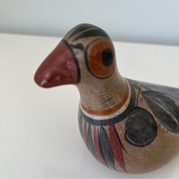 Vintage Tonala Mexican Folk Art Hand Painted Clay Bird - Picture 4 of 9